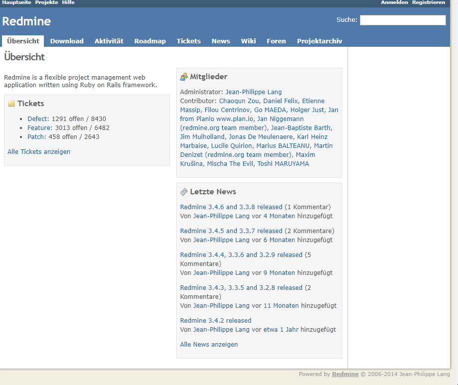 Abbildung 2: Redmine